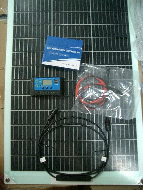 1103 曲がる! 100W2枚で200W ソーラーパネルキット コントローラー