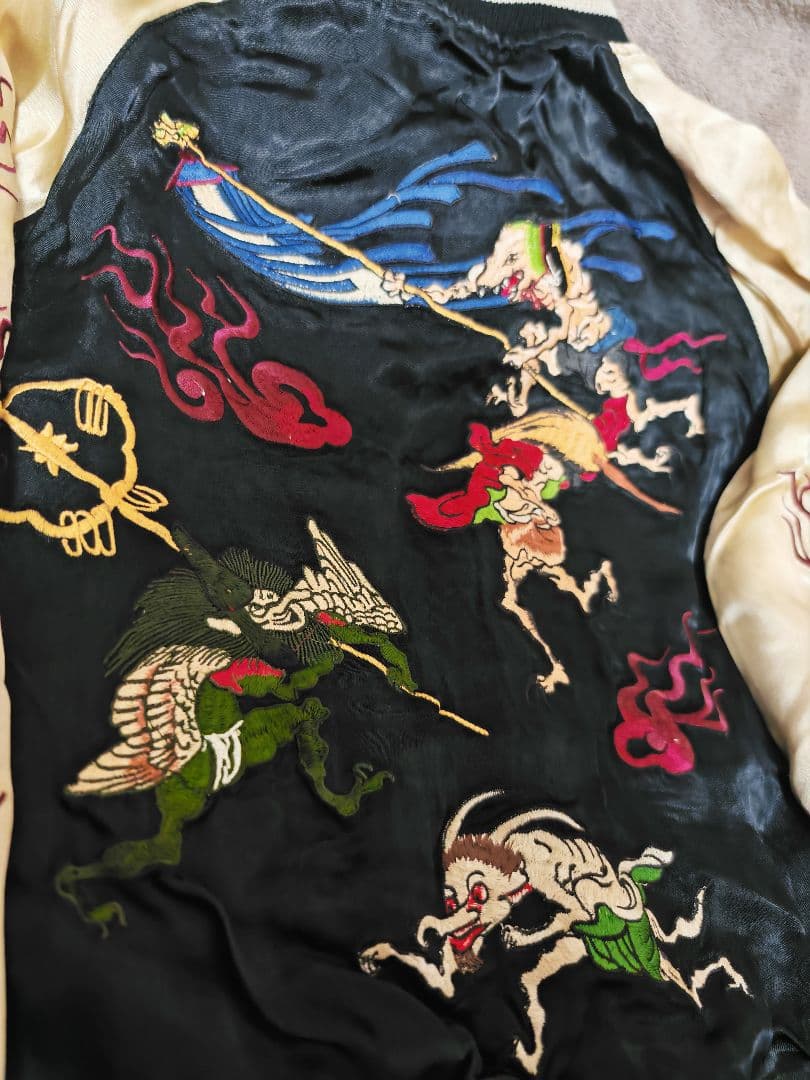 百花繚乱 2面用 日本 限定 スカジャン silk unisex vintage