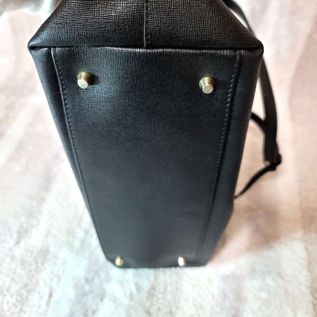 FURLA レザートートバッグ 黒 A4 チャーム 通勤 通学