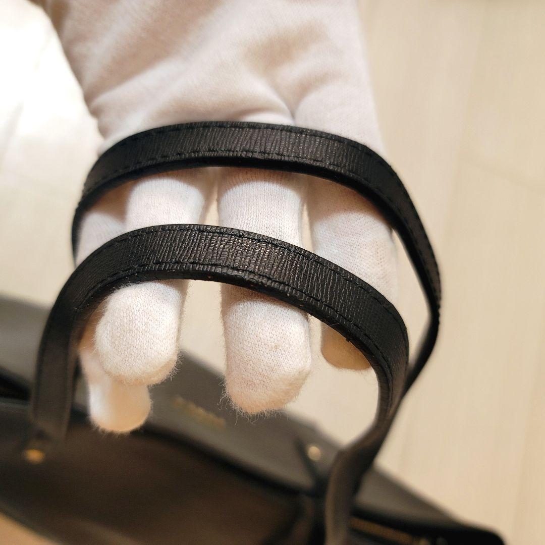 FURLA レザートートバッグ 黒 A4 チャーム 通勤 通学