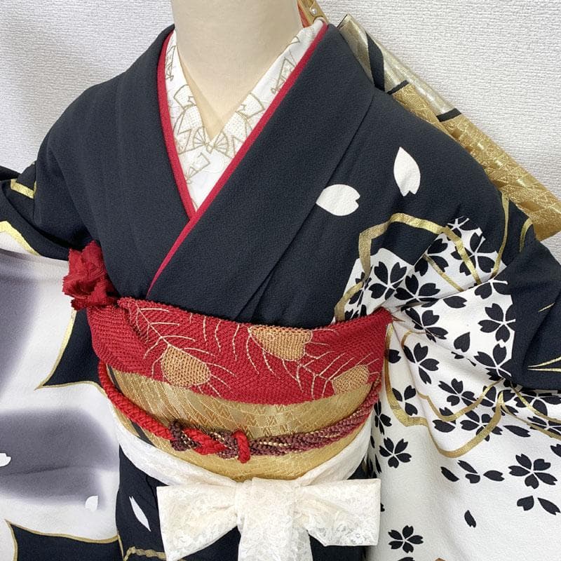 512z11☆大北捷一 振袖 モダン 金彩 モノトーン 落款作家物☆成人式結婚式