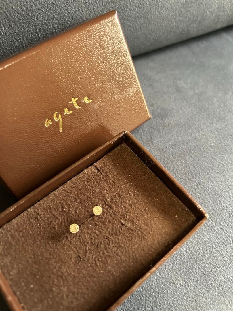 agete ゴールド スタッドピアス