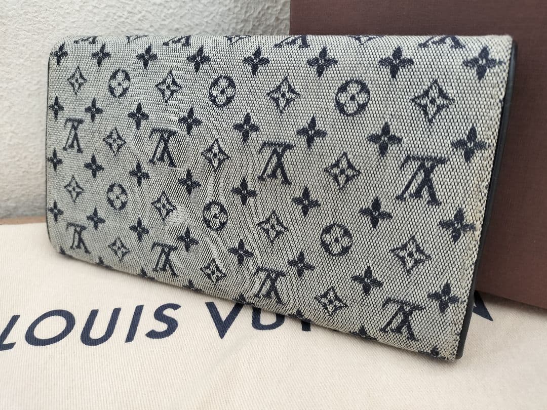 【正規品】ルイヴィトン モノグラム・ミニ 長財布 ネイビー（本体のみ）