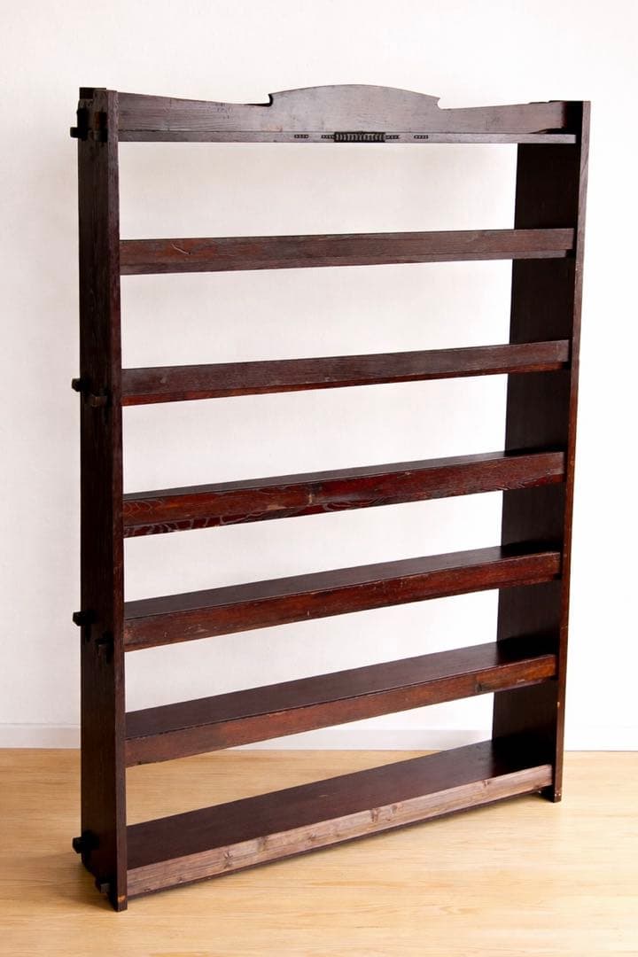 本棚　木組　大型　6段　高さ189㎝　希少　和家具　古道具　古家具　アンティーク