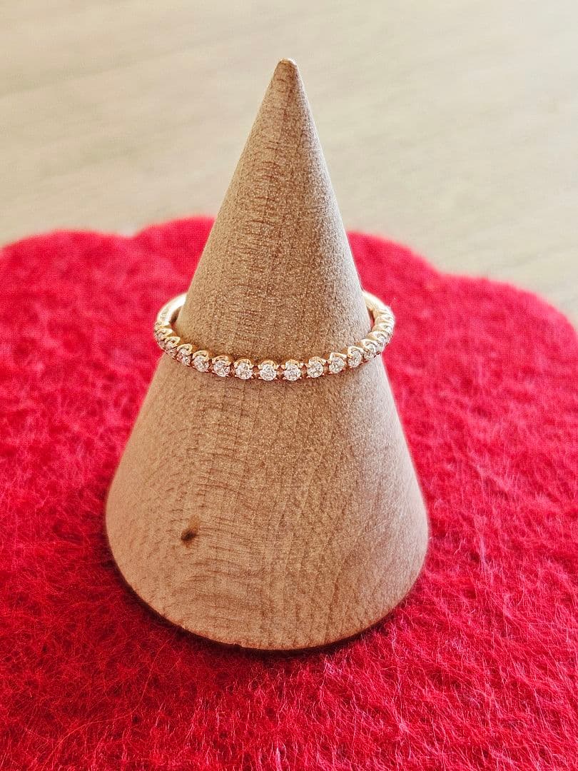 ハーフ エタニティリング 　K10PG モアサナイト