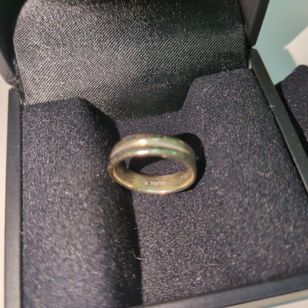 恆*洋様 ＷＧk18リング 青色宝石付き