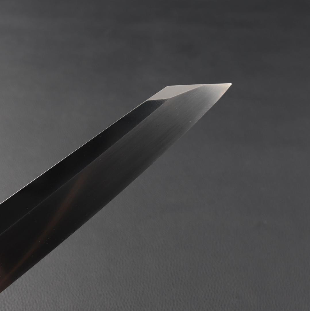 8752切付柳刃包丁9寸鏡面仕上げ刺身包丁 刃は究極の切れ味 黒檀黒水牛角八角柄
