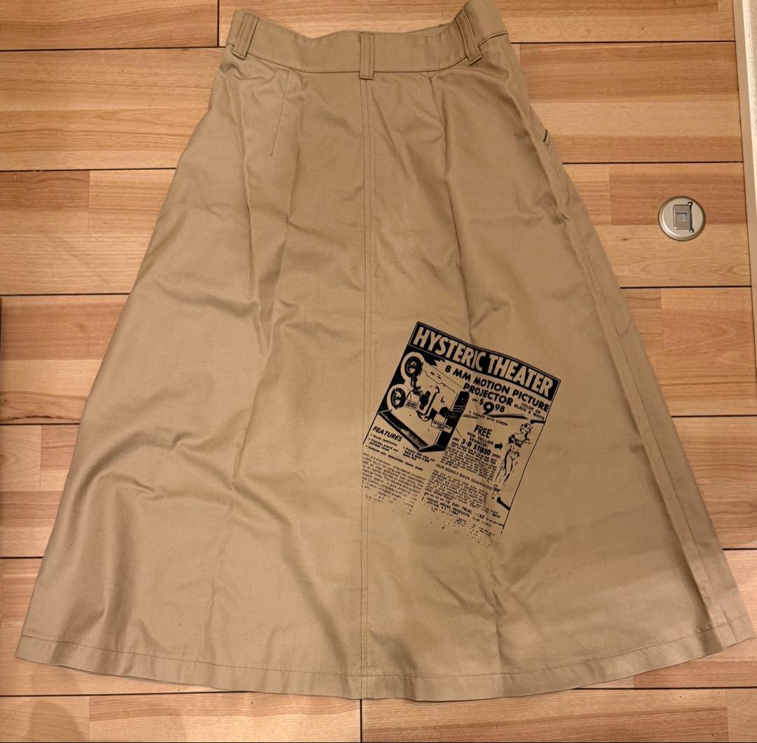HYSTERIC GLAMOUR プリントスカート Sサイズ ベージュ