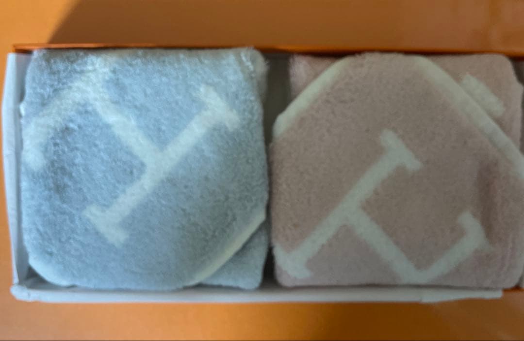 HERMES Hロゴ タオルハンカチ 2枚セット