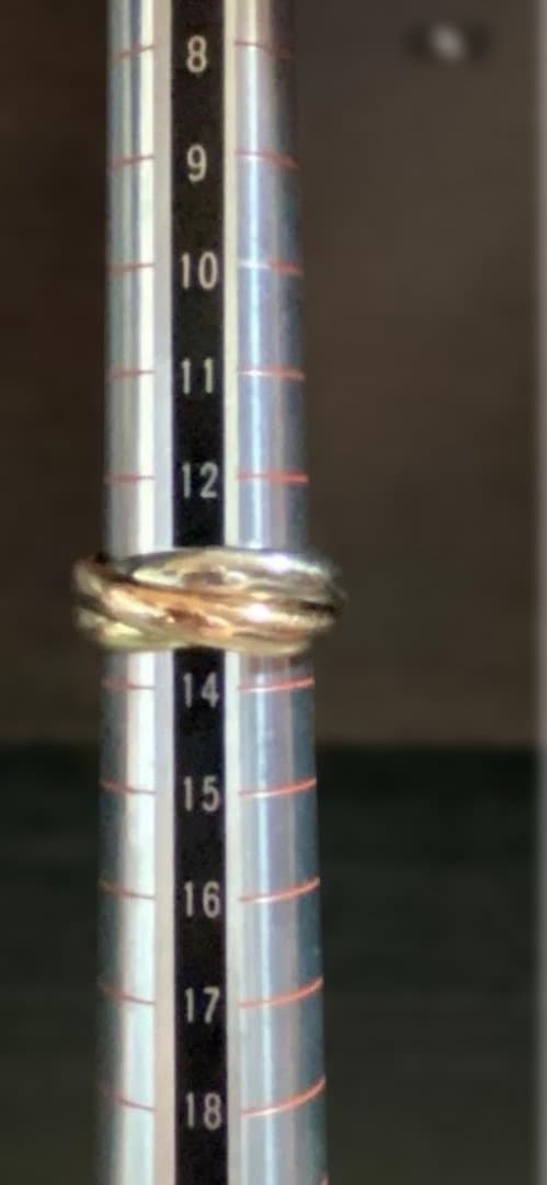 重量重め❣️ヴィンテージ　カルティエ❣️ トリニティ　リング　スリーゴールド　54