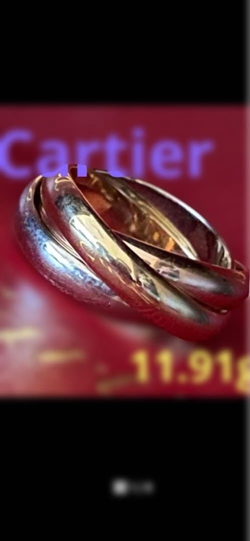 重量重め❣️ヴィンテージ　カルティエ❣️ トリニティ　リング　スリーゴールド　54