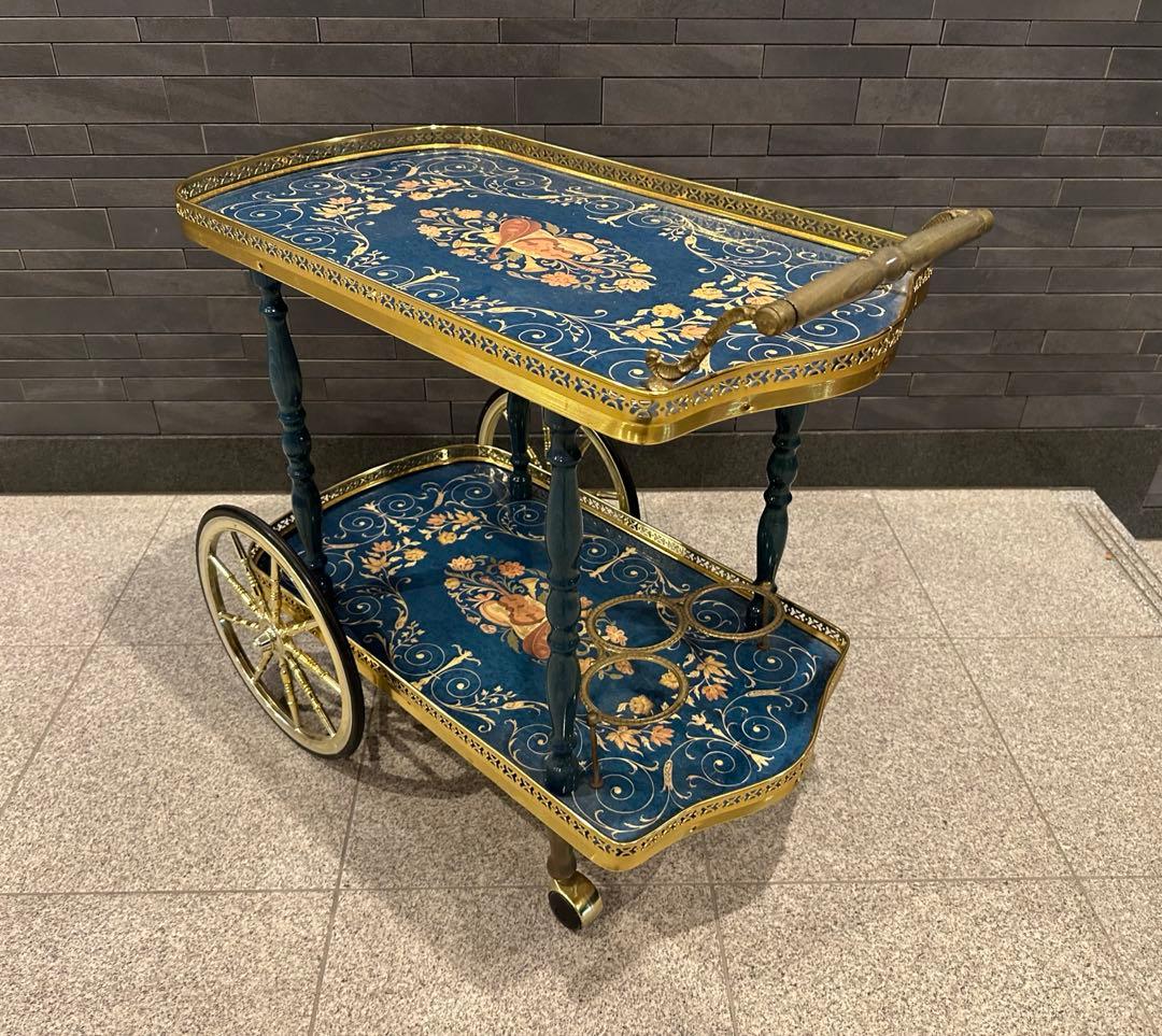 イタリア製 ヴィンテージ　キッチン 配膳 ワゴン キャスター付