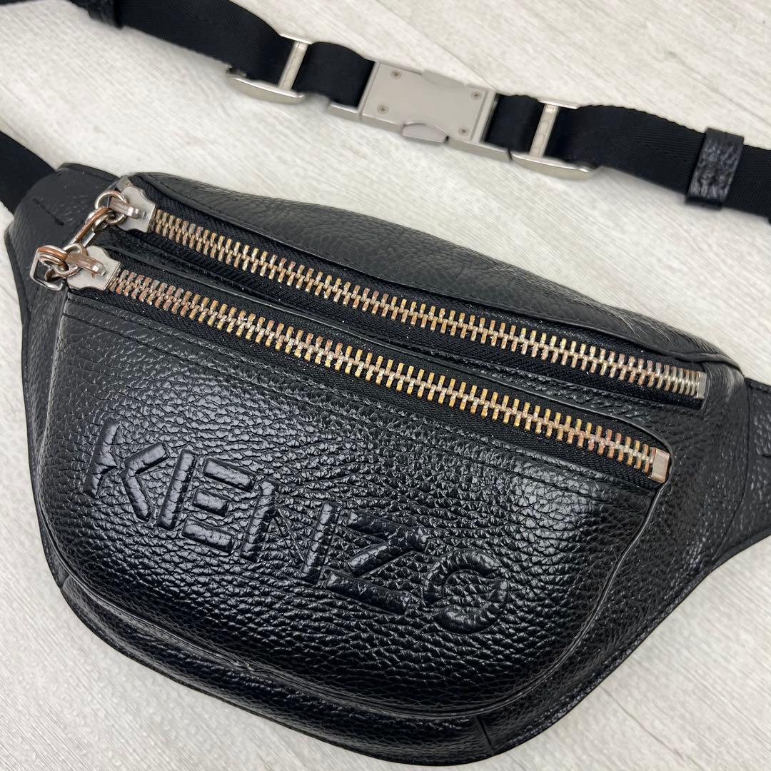 希少モデル✨ KENZO ケンゾー ボディバッグ ショルダーバッグ レザー 黒