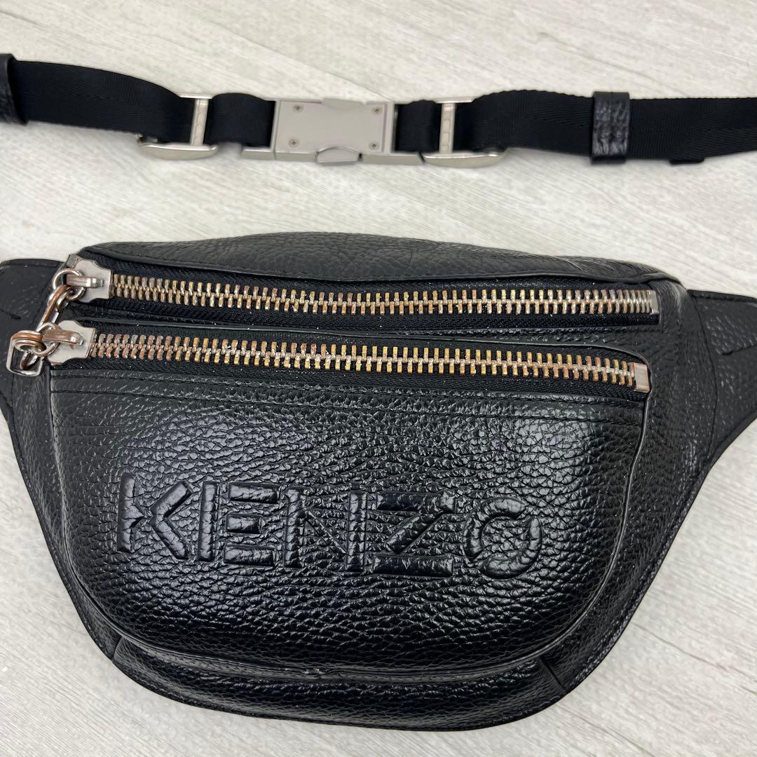 希少モデル✨ KENZO ケンゾー ボディバッグ ショルダーバッグ レザー 黒