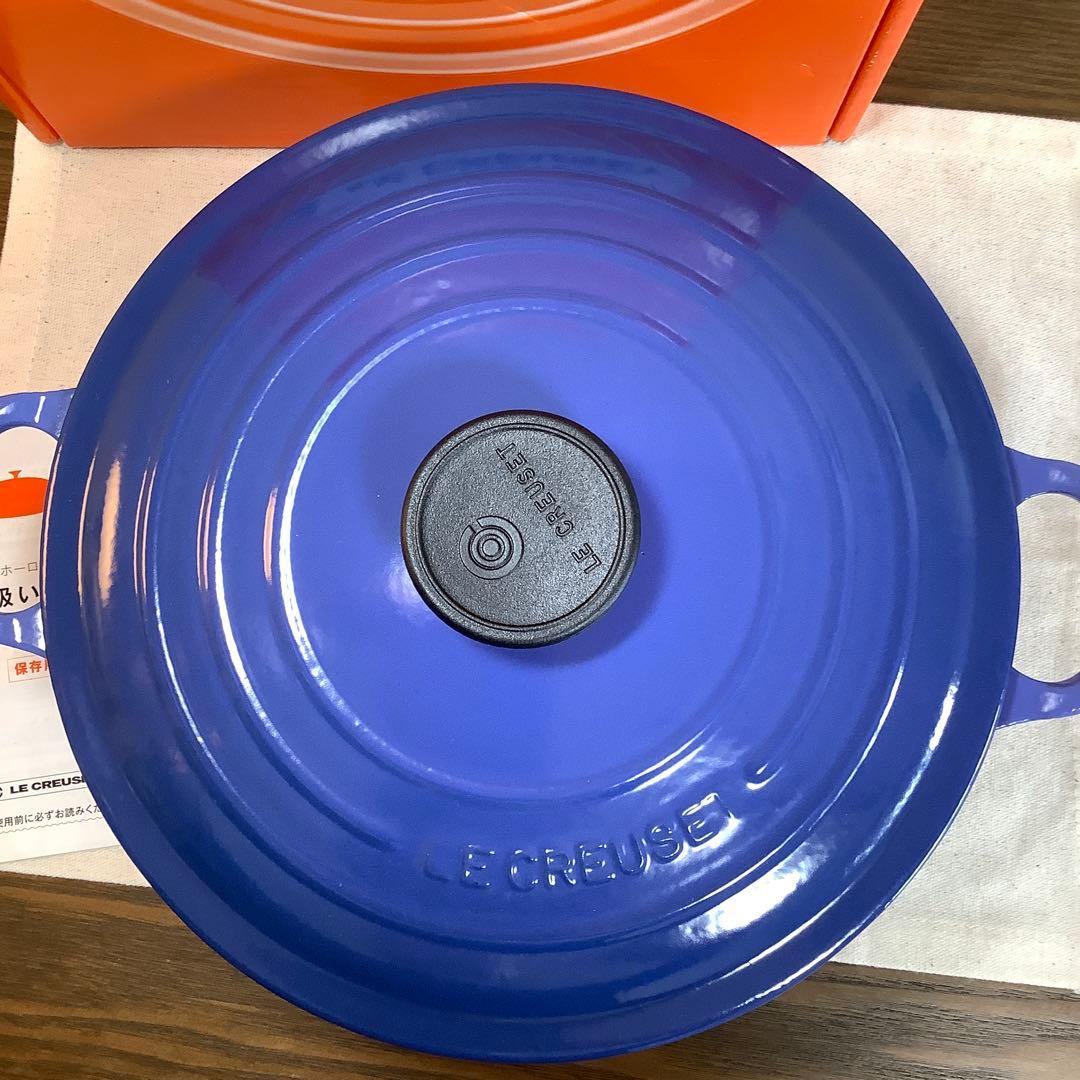 【未使用品】ルクルーゼ ココット・ロンド 24cm コバルトブルー