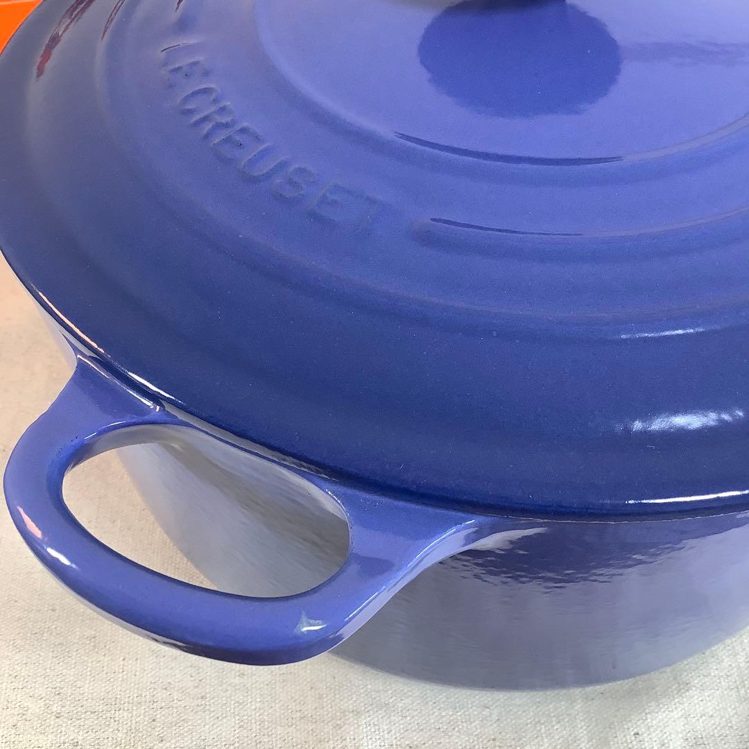 【未使用品】ルクルーゼ ココット・ロンド 24cm コバルトブルー