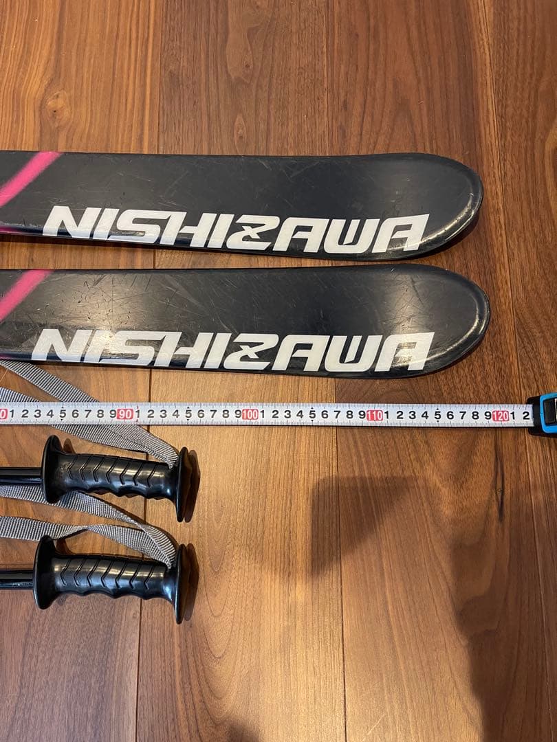 NISHIZAWA 子供用スキー板 120㎝　ストックセット ブラック ピンク