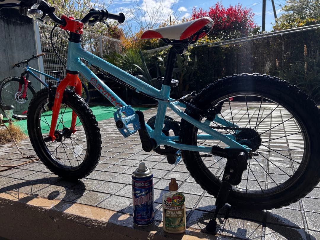 ※可能な限り引き取り※ヨツバサイクル　ラムネブルー　16インチ　メンテ済