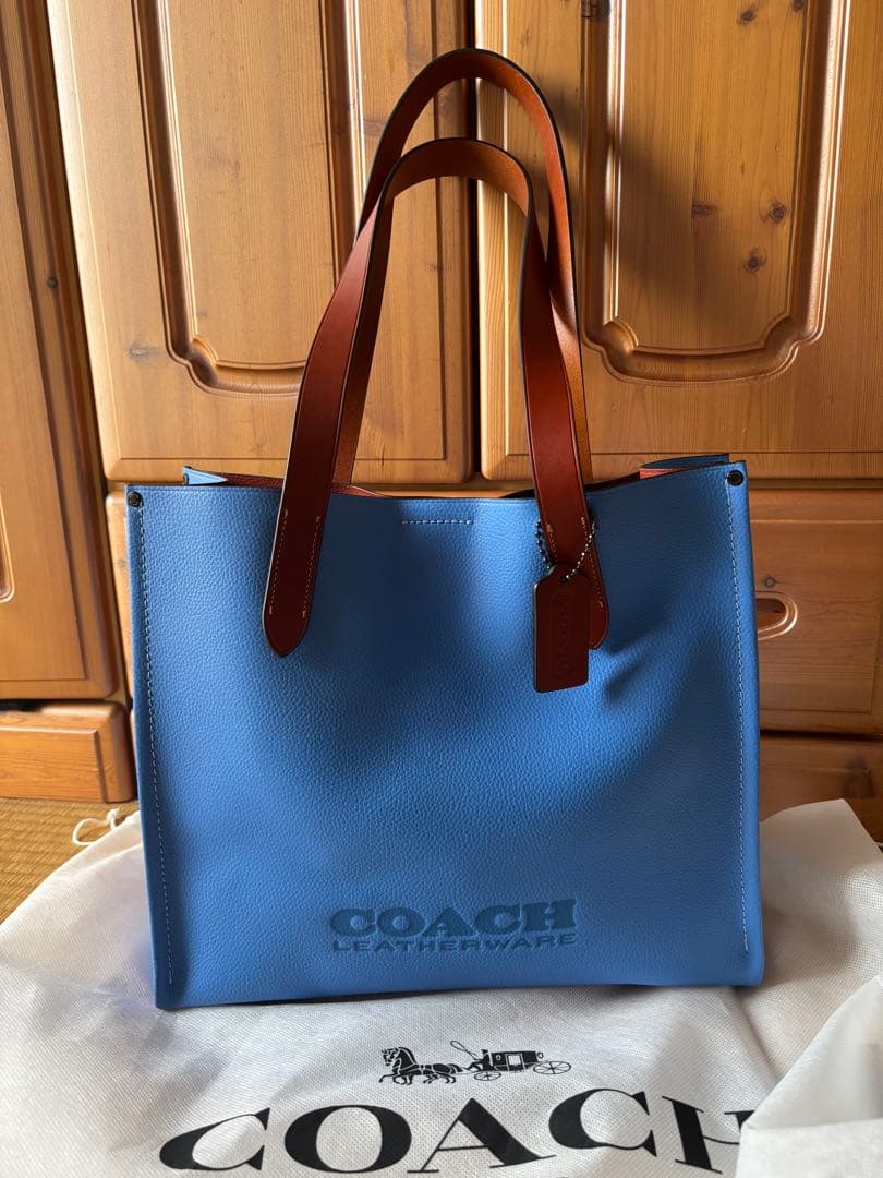 【新品】COACHコーチ リレー トート 34 ブルートートバッグ！女の子にも♪