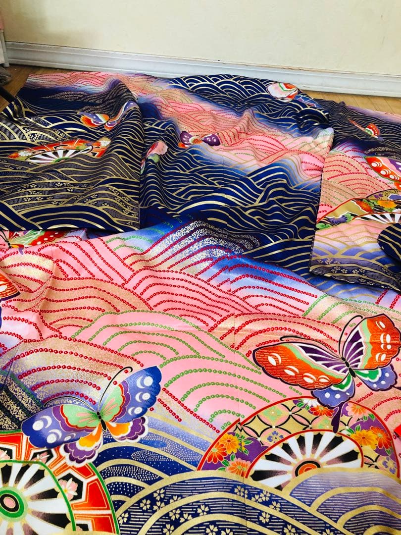 七五三七歳‼豪華紫系modern金彩金箔煌びやか際立つ‼️完全フルセット絢爛