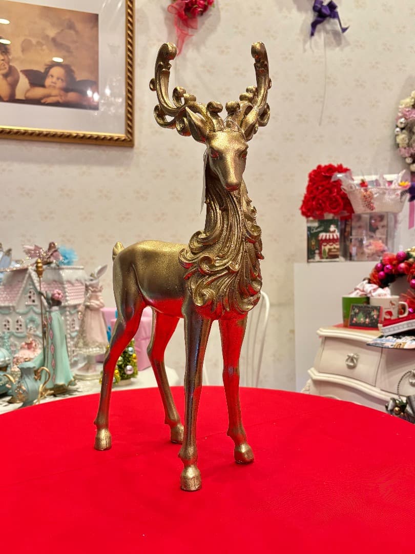 ハルモニア　ゴールドバロックトナカイオブジェ（スタンディング）