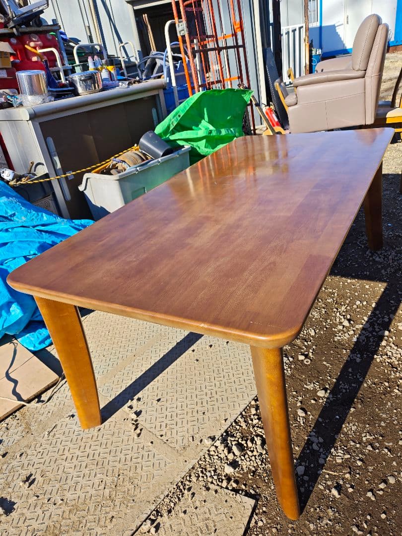 カリモク木製ダイニングテーブルと椅子6脚セット