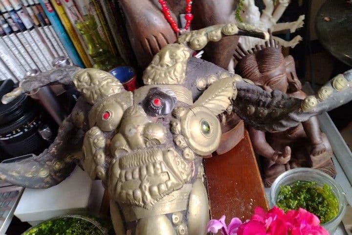 呪物ゴートスカル　チベット密教　法具　チベット　山羊のカパラ　ヴィンテージ