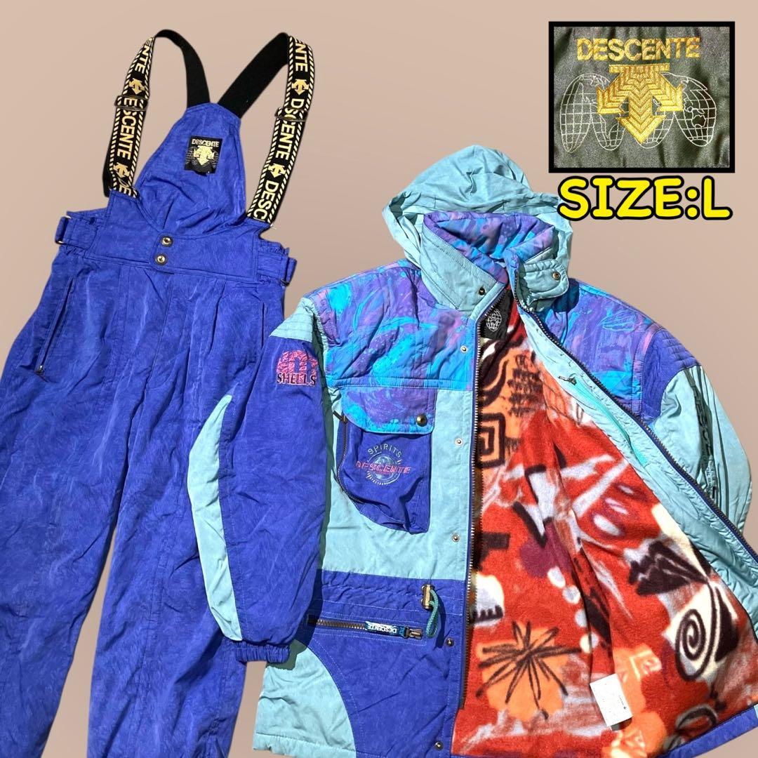 90s デサント DESCENTE スキーウェア　セットアップ　上下　L 日本製