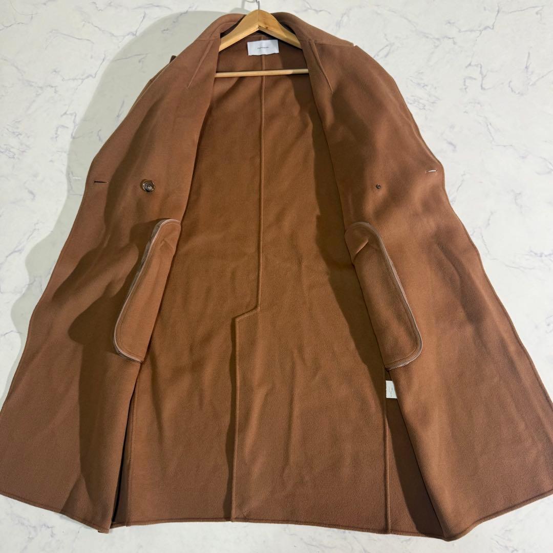 美品　FRAMeWORK SUPER160sダブルブレストコート　キャメル