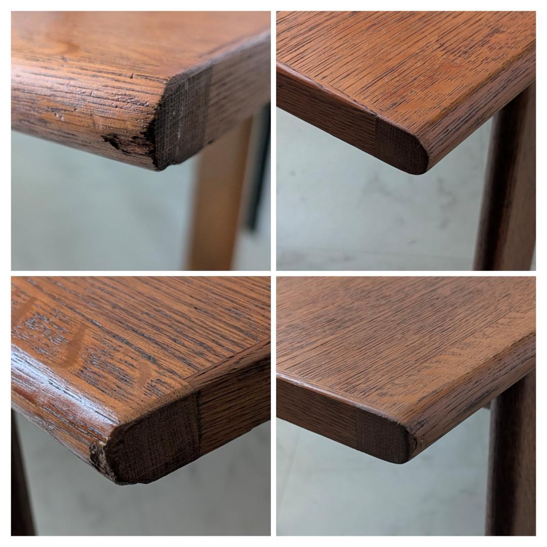 秋田木工 ナラ材 無垢 ローテーブル 70年代 ビンテージ ミッドセンチュリー