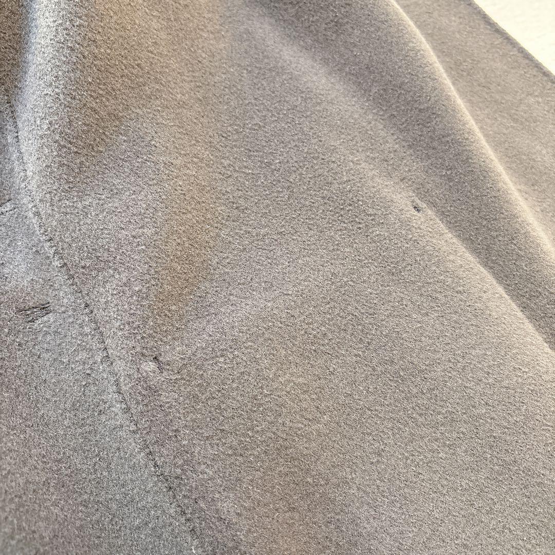 【美品✨️ウール】ノーブル リバーノーカラーコート ロングコート ブラウン 36