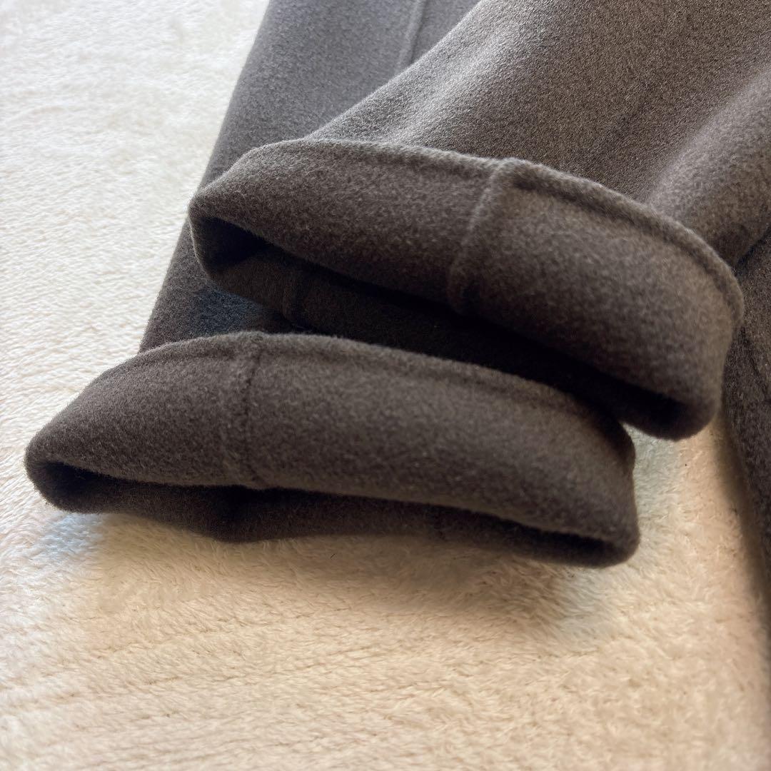 【美品✨️ウール】ノーブル リバーノーカラーコート ロングコート ブラウン 36