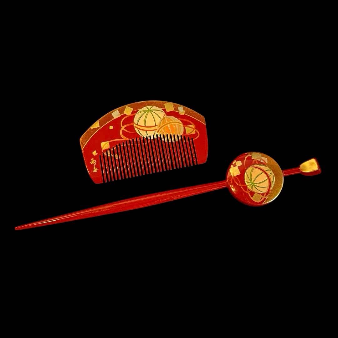 日本髪 髪飾り 七五三 (紅白) ３～５歳