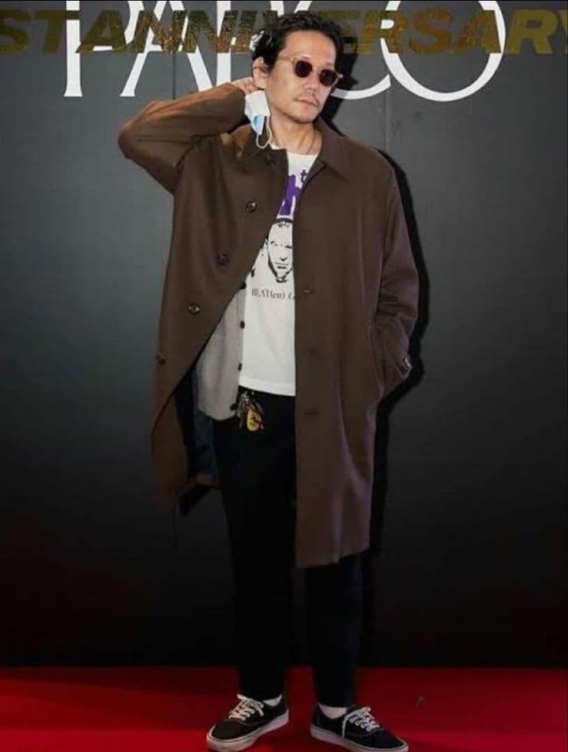 【極美品】ワコマリア　カシミヤバルカラーコート　ウール　ベージュ　野村訓市着用