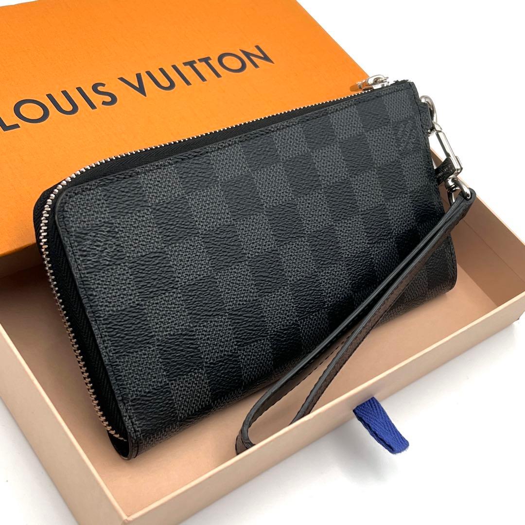 【箱・袋付】ルイヴィトン ジッピードラゴンヌ ダミエグラフィット 長財布 メンズ