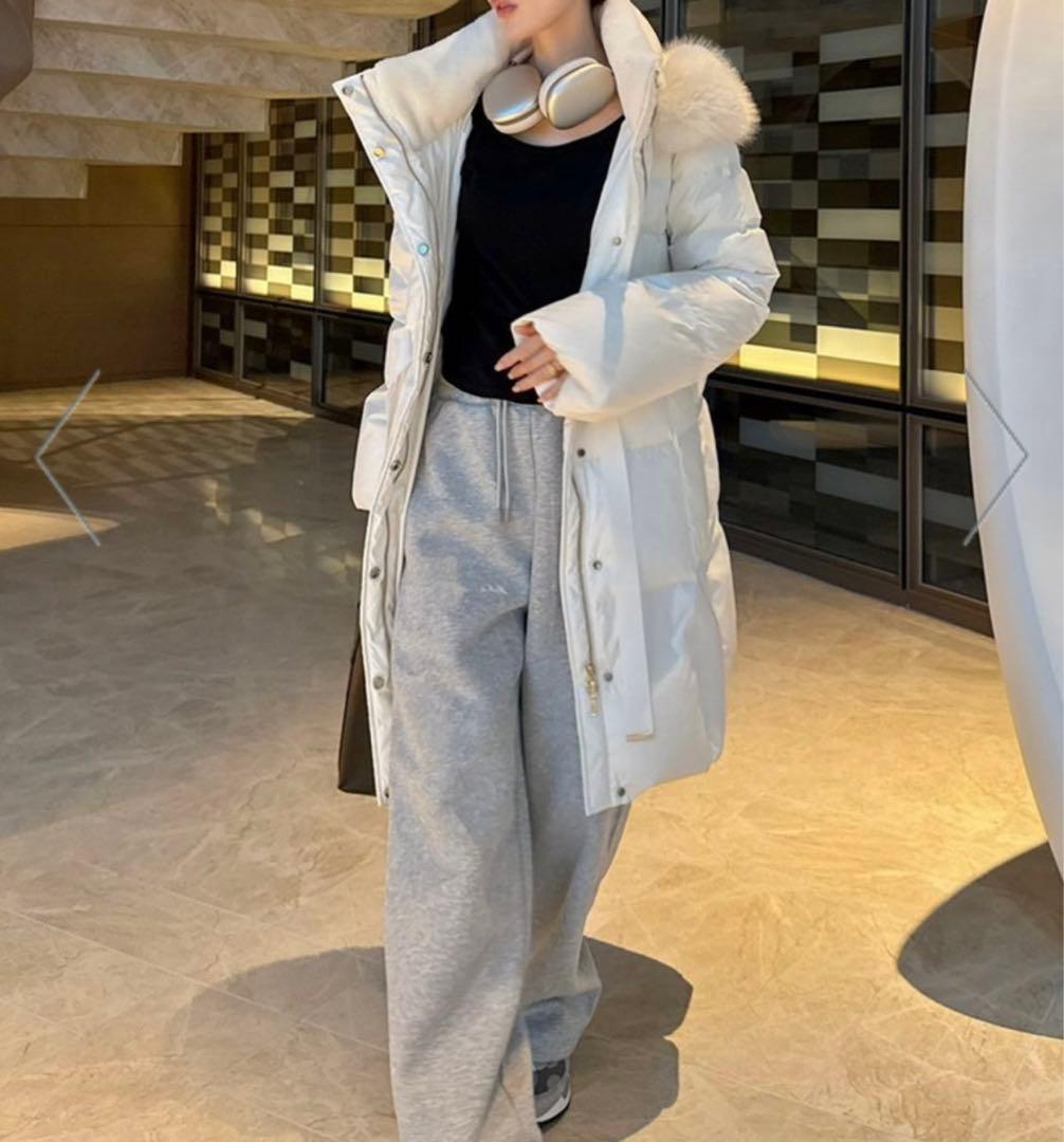 フレイアイディー FRAY ID フードファーロングダウンコート　新品　WHT