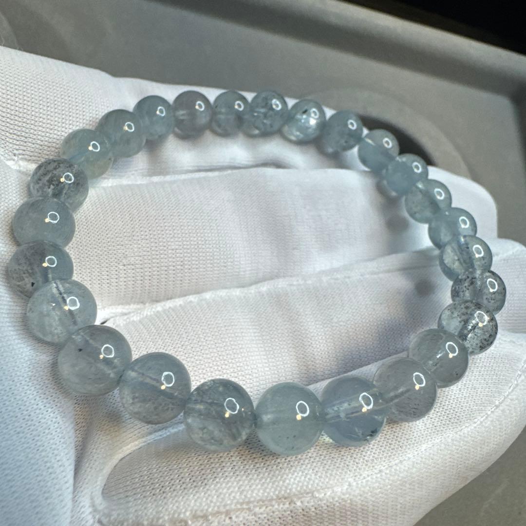 【1点限定】高品質　アクアマリン ブレスレット 約7mm