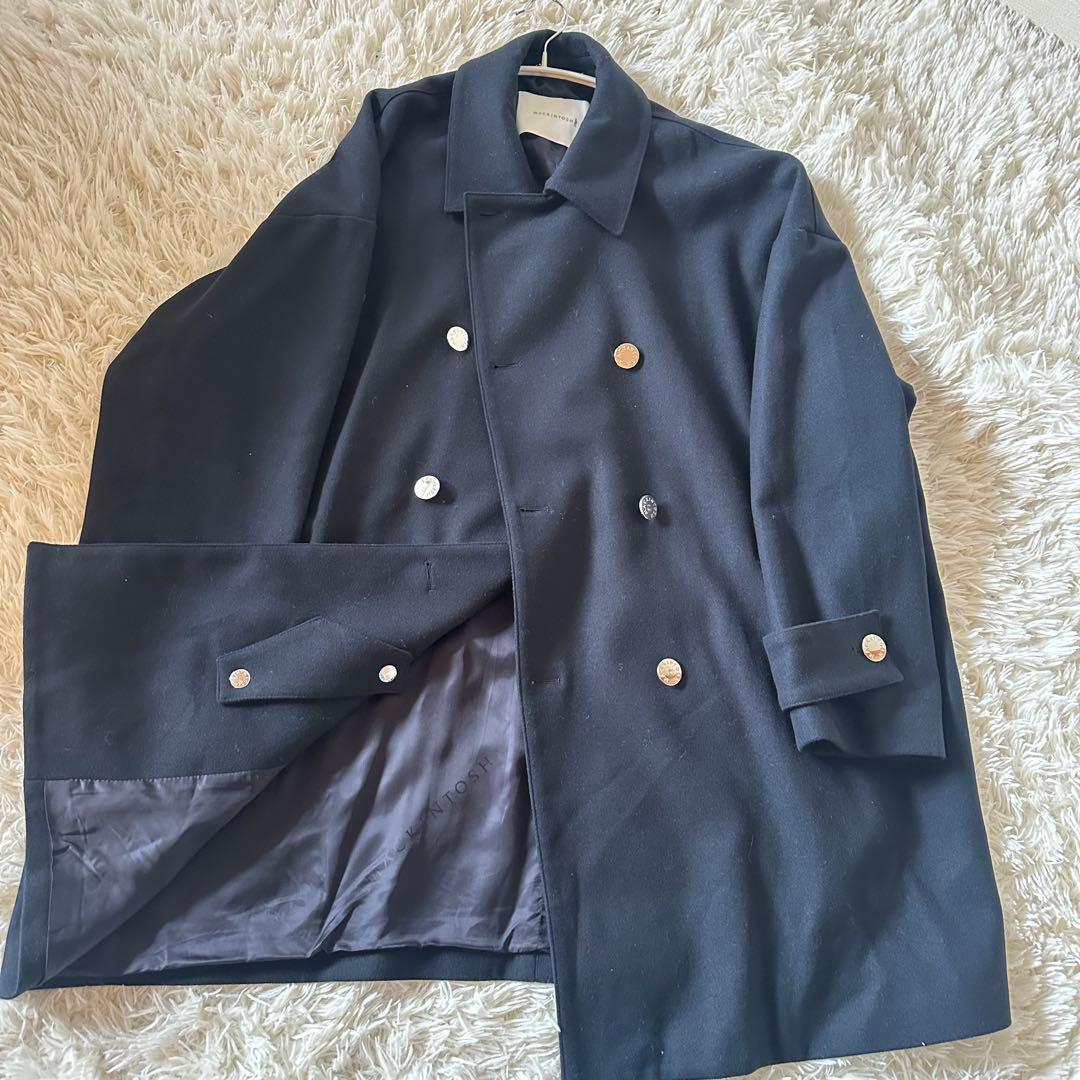 美品 マッキントッシュ HUMBIE ハンビー ダブル コート メタルボタン 紺