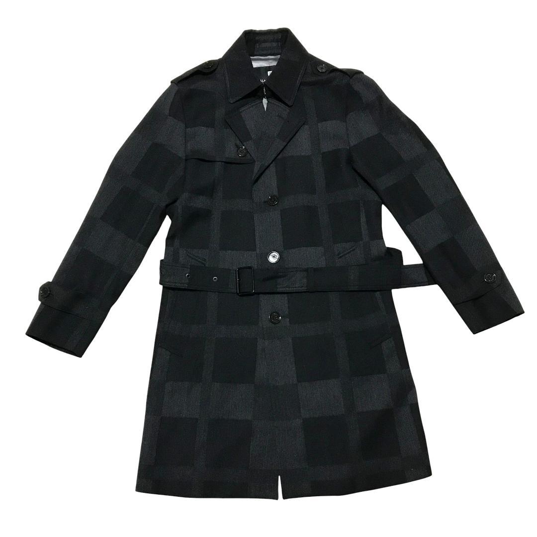【極美品】ブラックレーベル チェック ウール トレンチコート