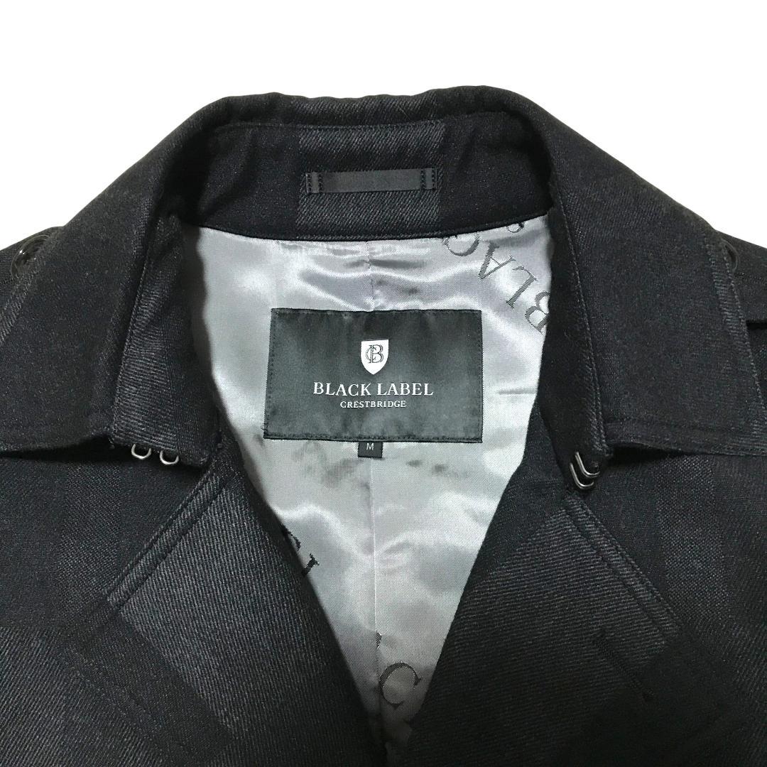 【極美品】ブラックレーベル チェック ウール トレンチコート