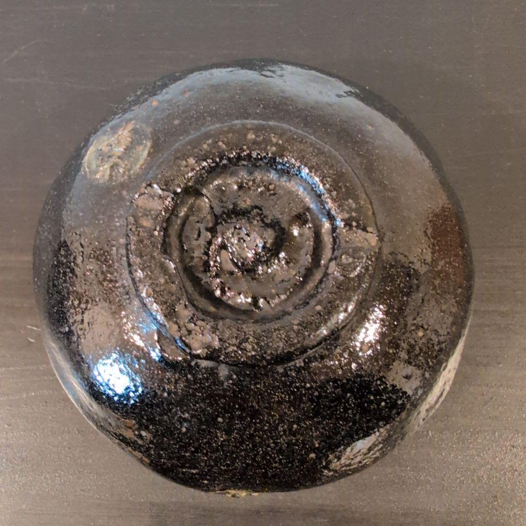 茶道具　黒楽茶碗　初代　小川長楽　数印　合わせ箱