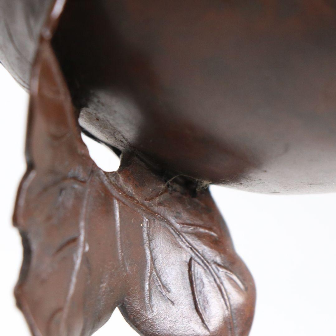 鋳師 金森浄栄作 鋳銅 瓢花入 高岡銅器 共箱　AW827　Z1