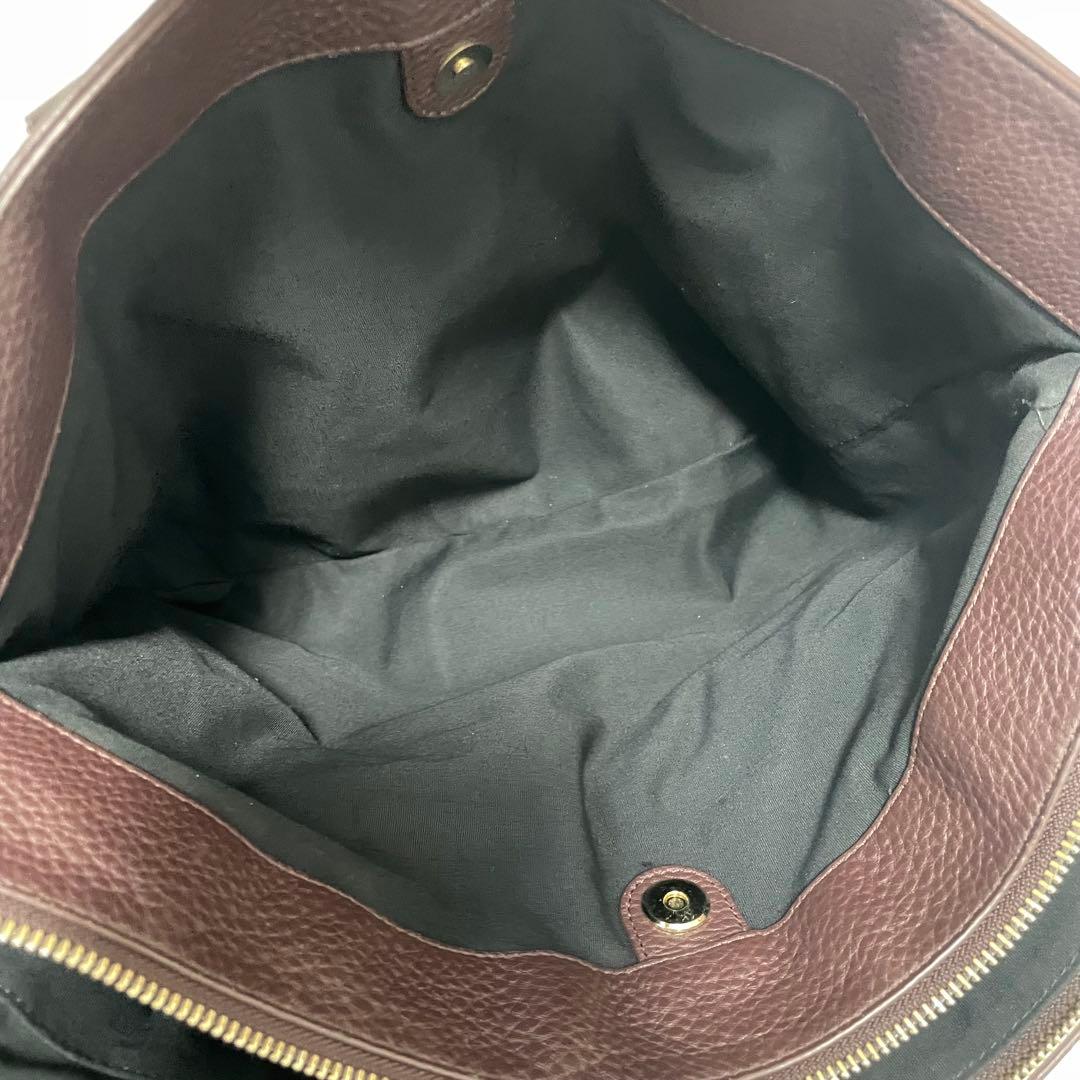 美品⭐️ポールスミス トートバッグ マルチストライプ シボ革 ブラウン A4