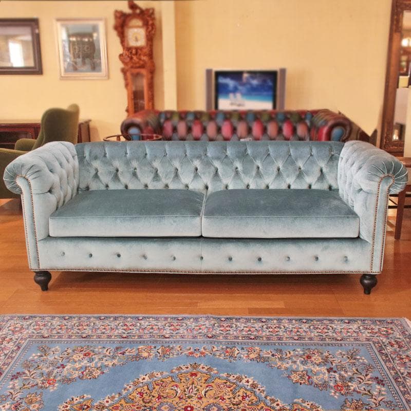 ベルベット ソファセット グリーン 3人がけ 122-340