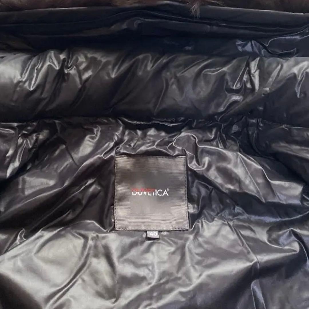 美品✨デュベティカ デネブ フォックスファー付 ダウンコート ロング 黒系40