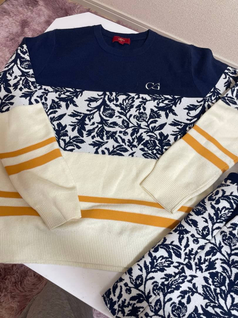 花柄セーター＆スカートセット　ゴルフウェア Callaway