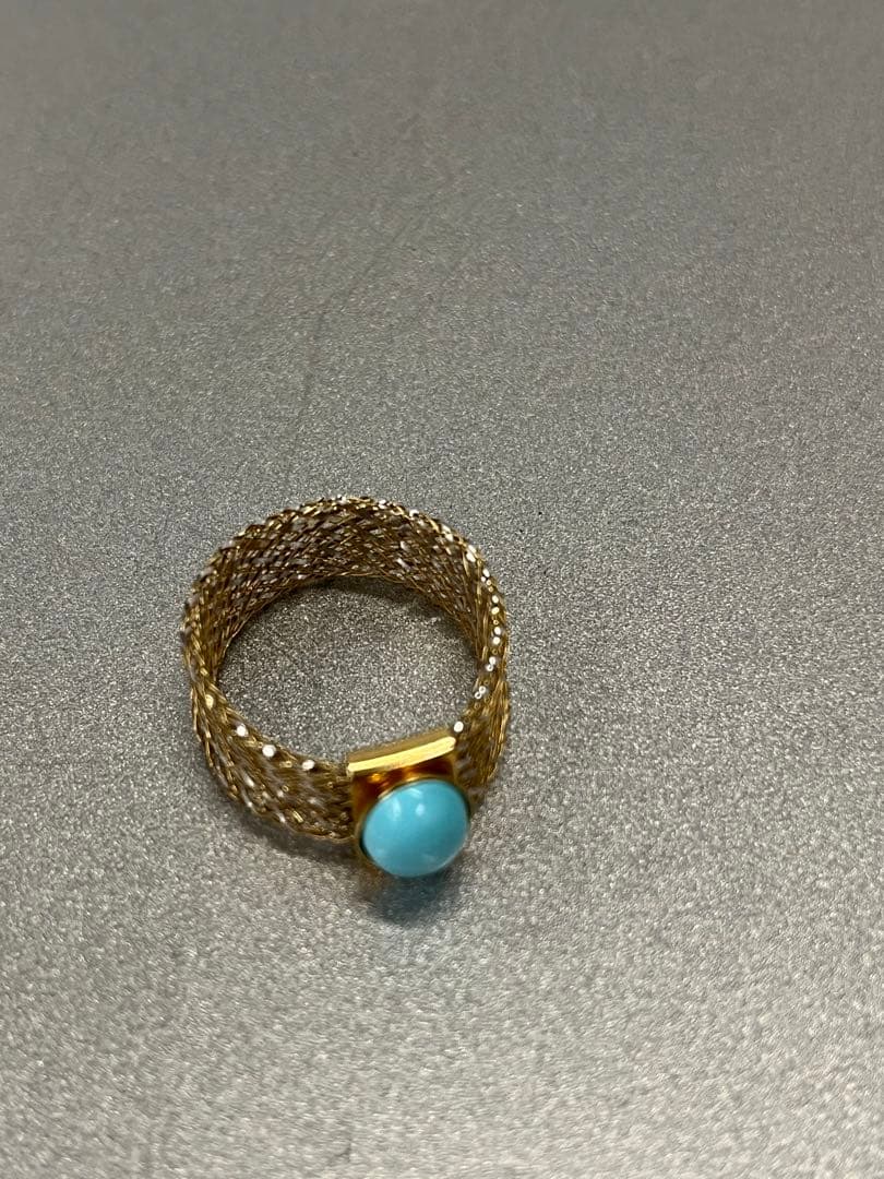 ITALY トルコ石 750 指輪　サイズ16