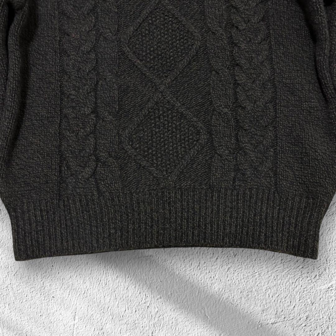 【美品】マーガレットハウエル カシミヤシルク混 贅沢ケーブルニット ブラウン Ⅱ