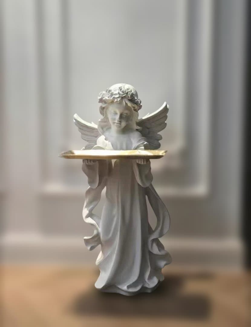 天使の像 フラワースタンド 陶器製