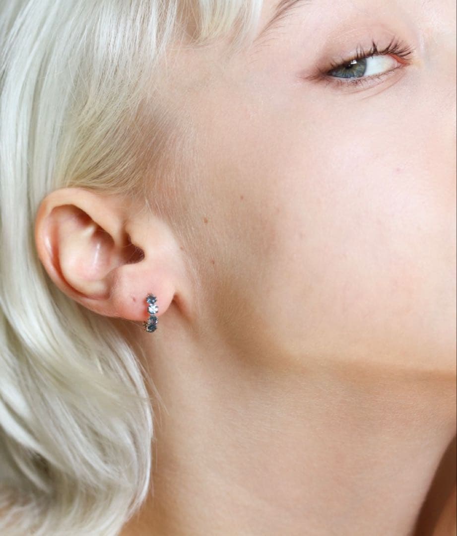 cui-cui K10YG ロンドンブルートパーズ スナップフープピアス｜未使用